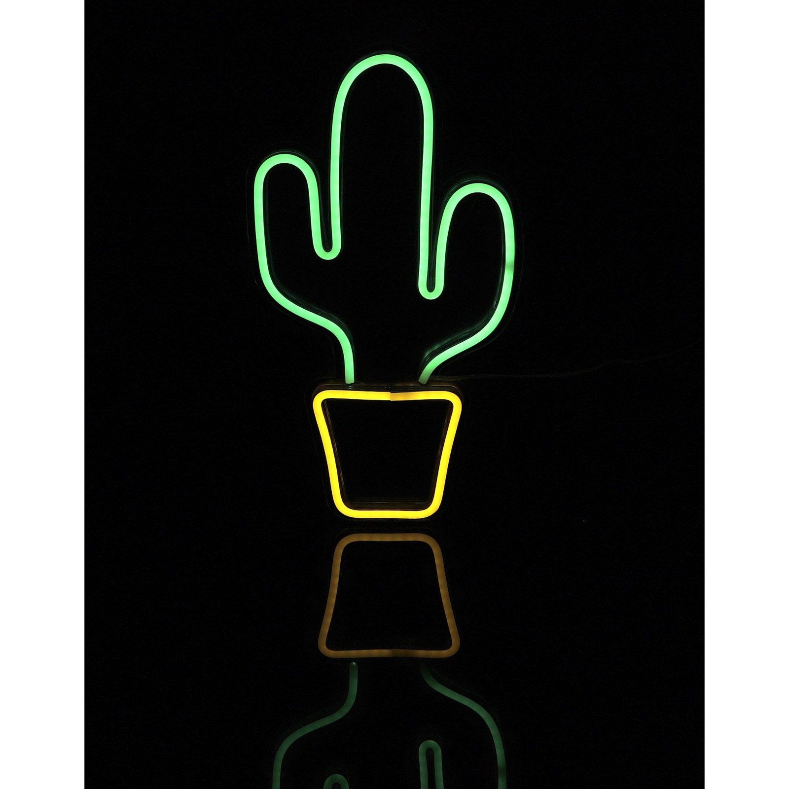 Neon Led-Kaktus Do Powieszenia Na Ścianie 25X46,5Cm