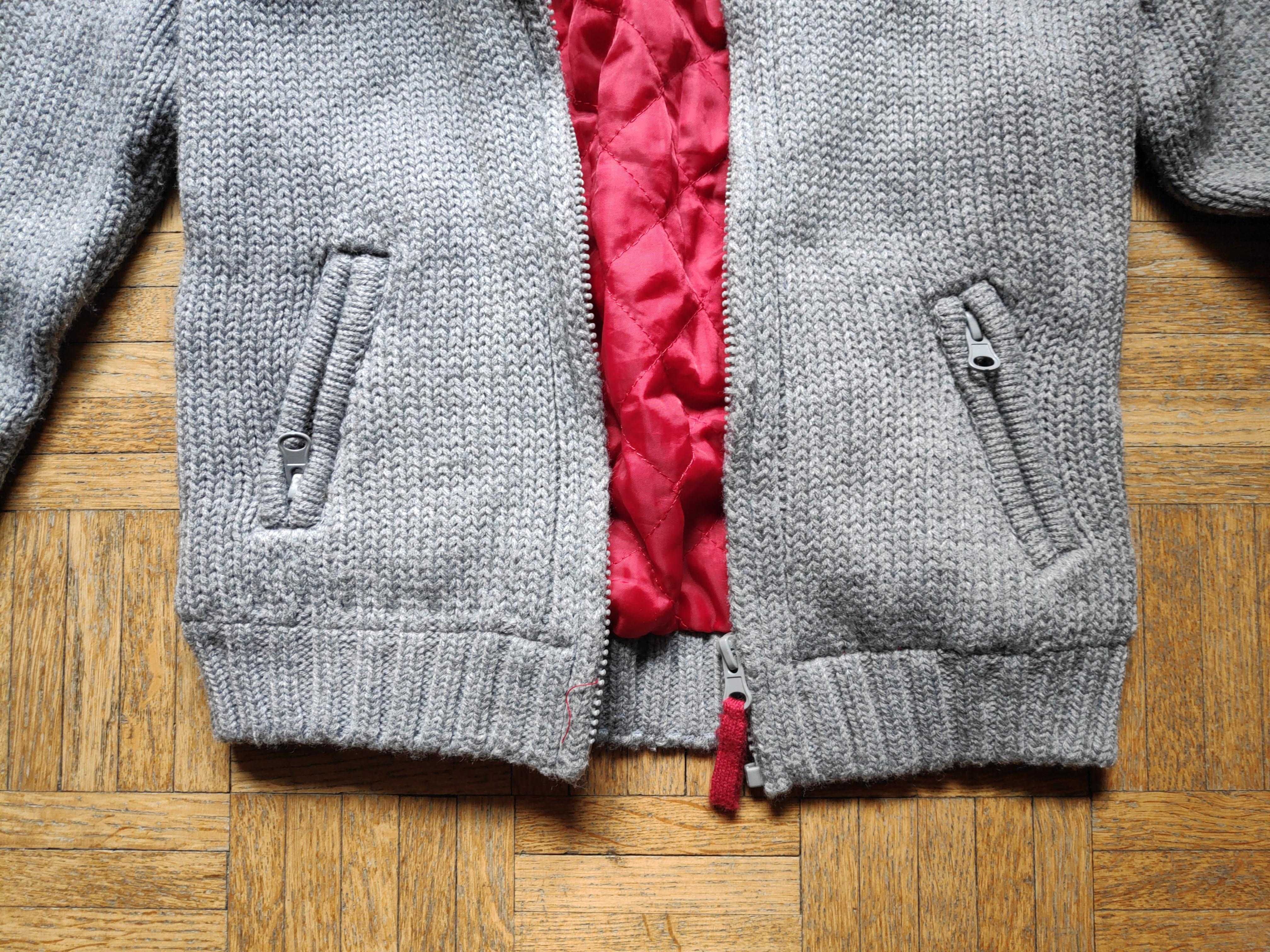 Bardzo ciepły sweter-kurtka Rebel, r. 7 lat, 122