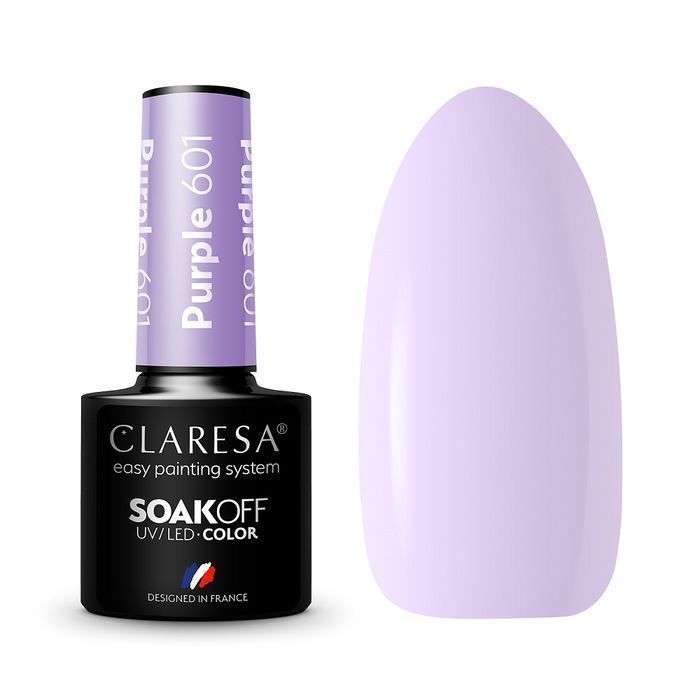 Claresa Soak Off Uv/Led Purple Lakier Hybrydowy 601 5G (P1)