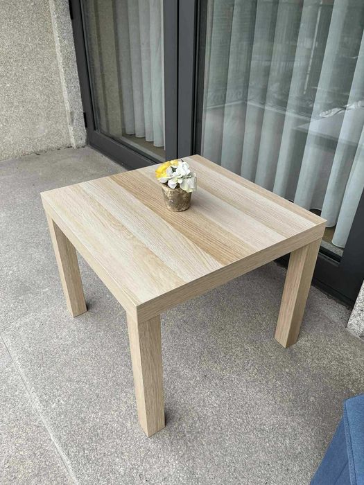 Mesa de Cabeceira IKEA LACK, branco efeito carvalho, 55x55 cm