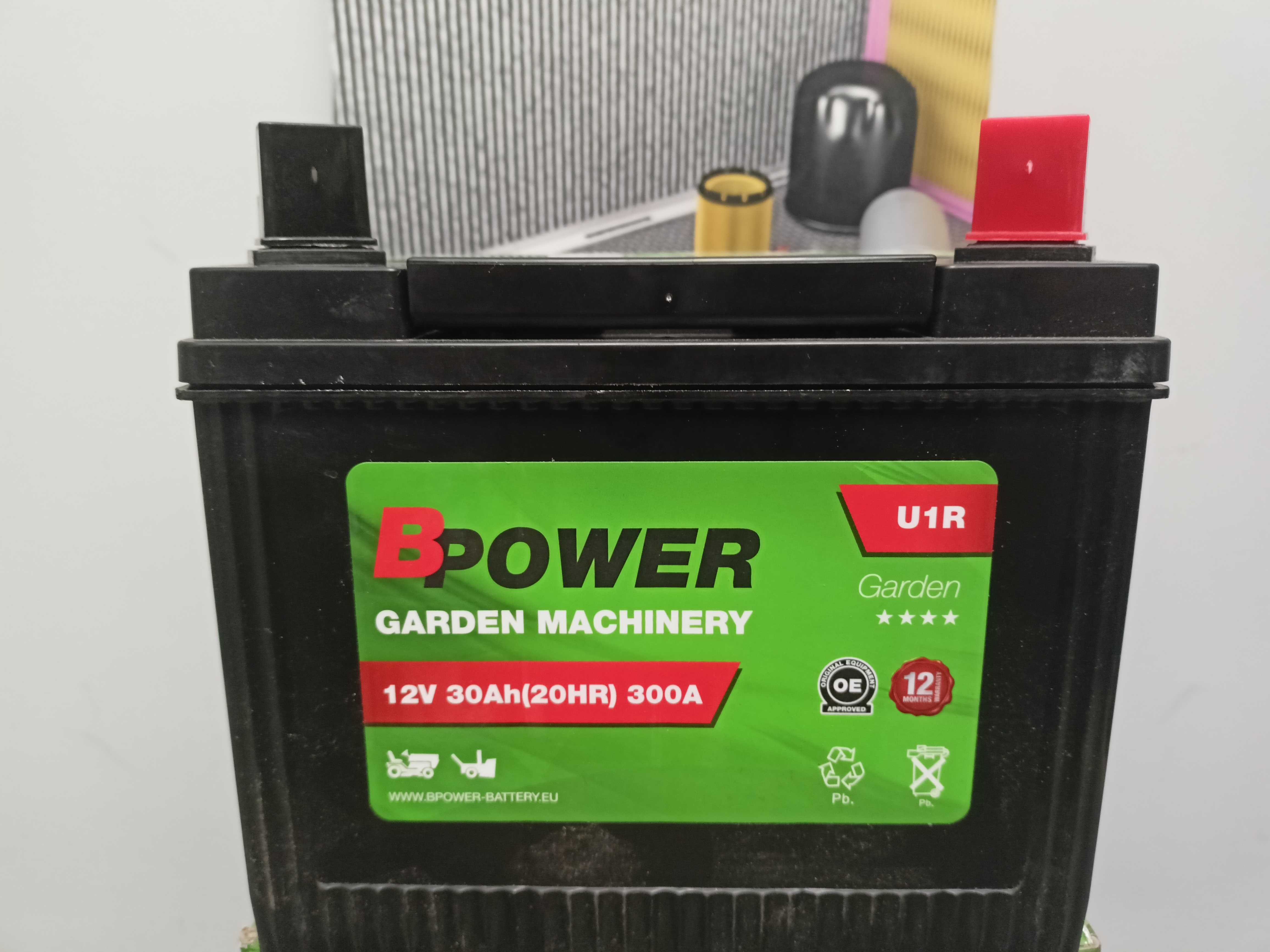 Akumulator BPower Garden U1R 12V 30Ah 300A P+ Prawy Plus
