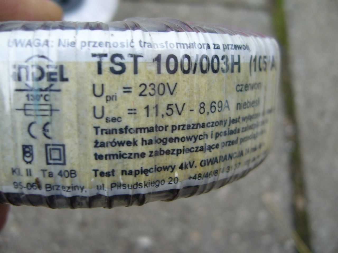 Transformator toroidalny 11,5 V / 8,69 A