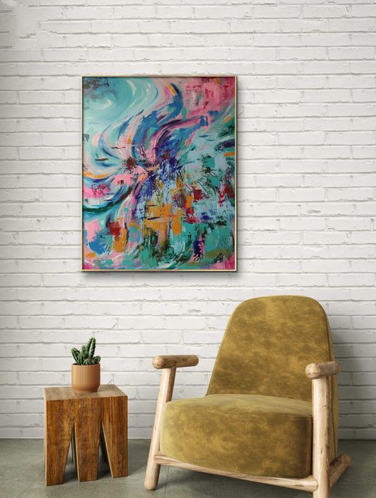 Abstrakcyjny obraz ręcznie malowany 40x50 cm