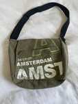 Khaki zielona torba materiałowa listonoszka Amsterdam