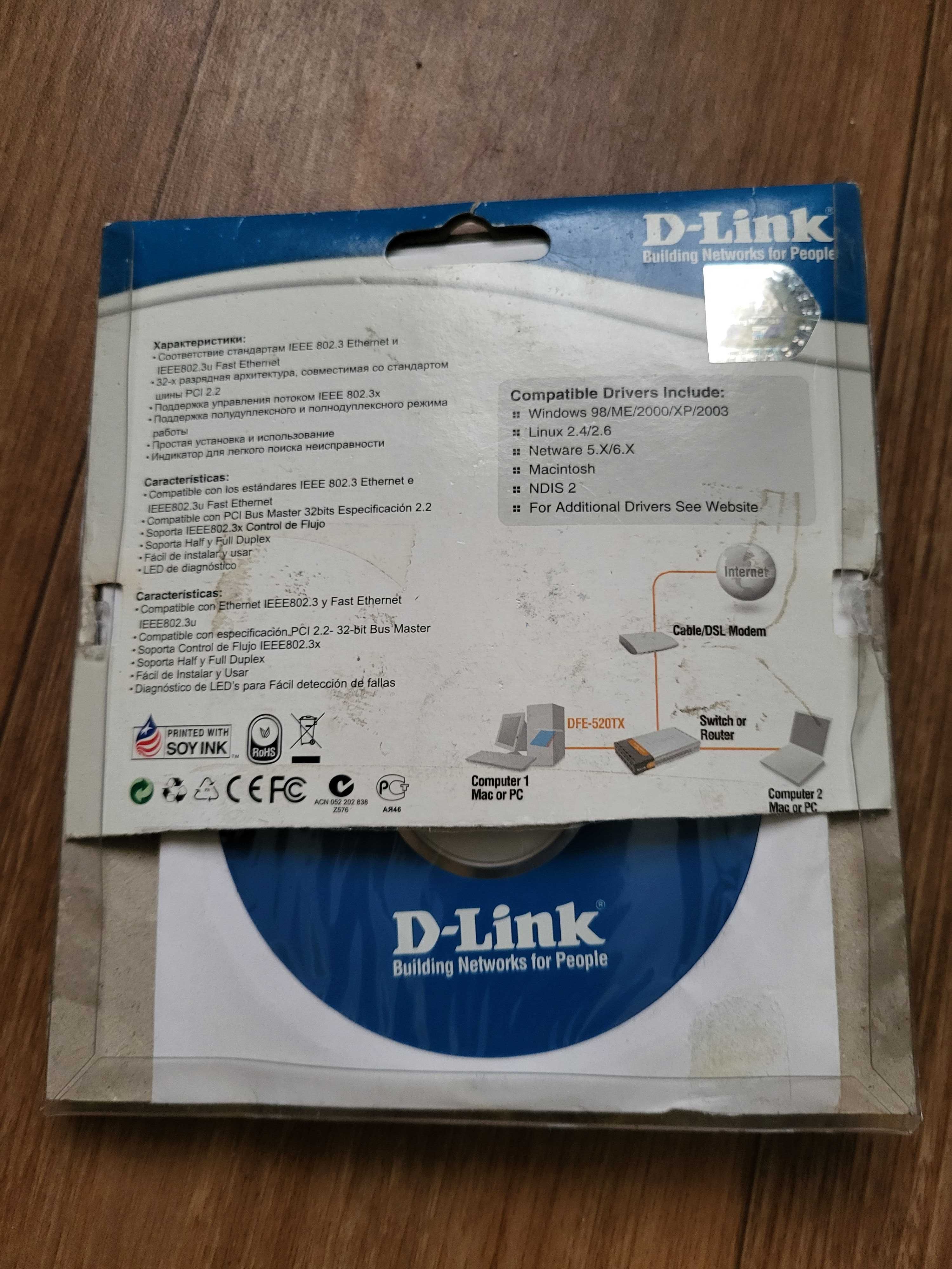 Мережева картка, Сетевая плата D-Link DFE-520TX