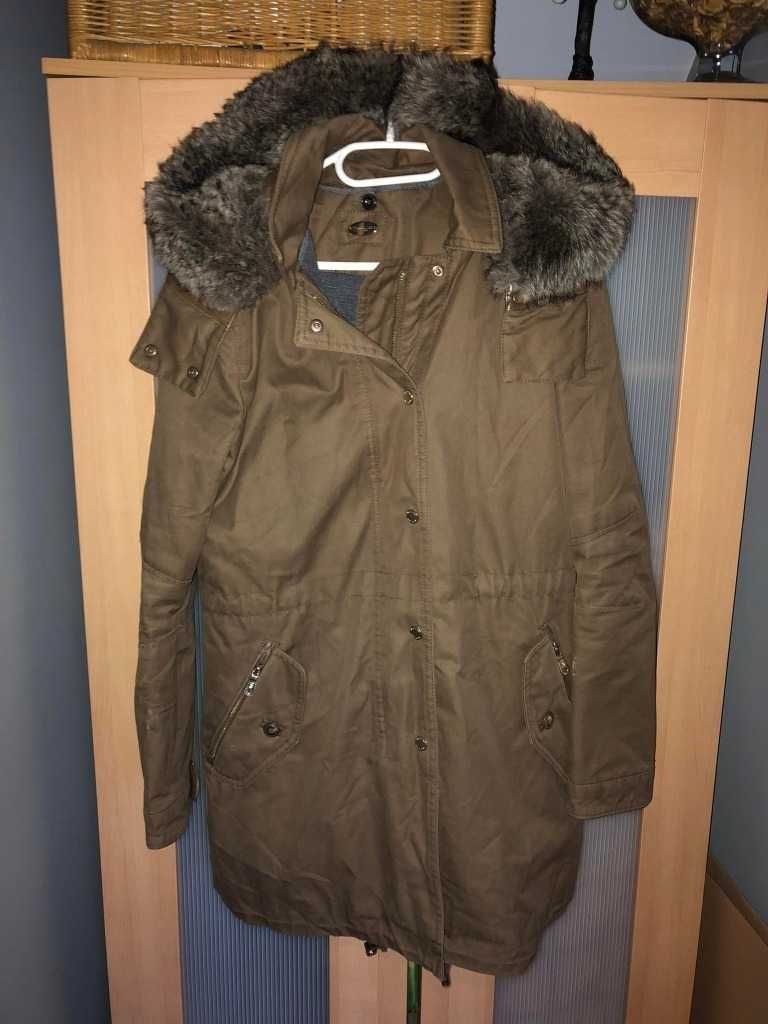 Massimo Dutti parka kurtka kaptur miś S porządna