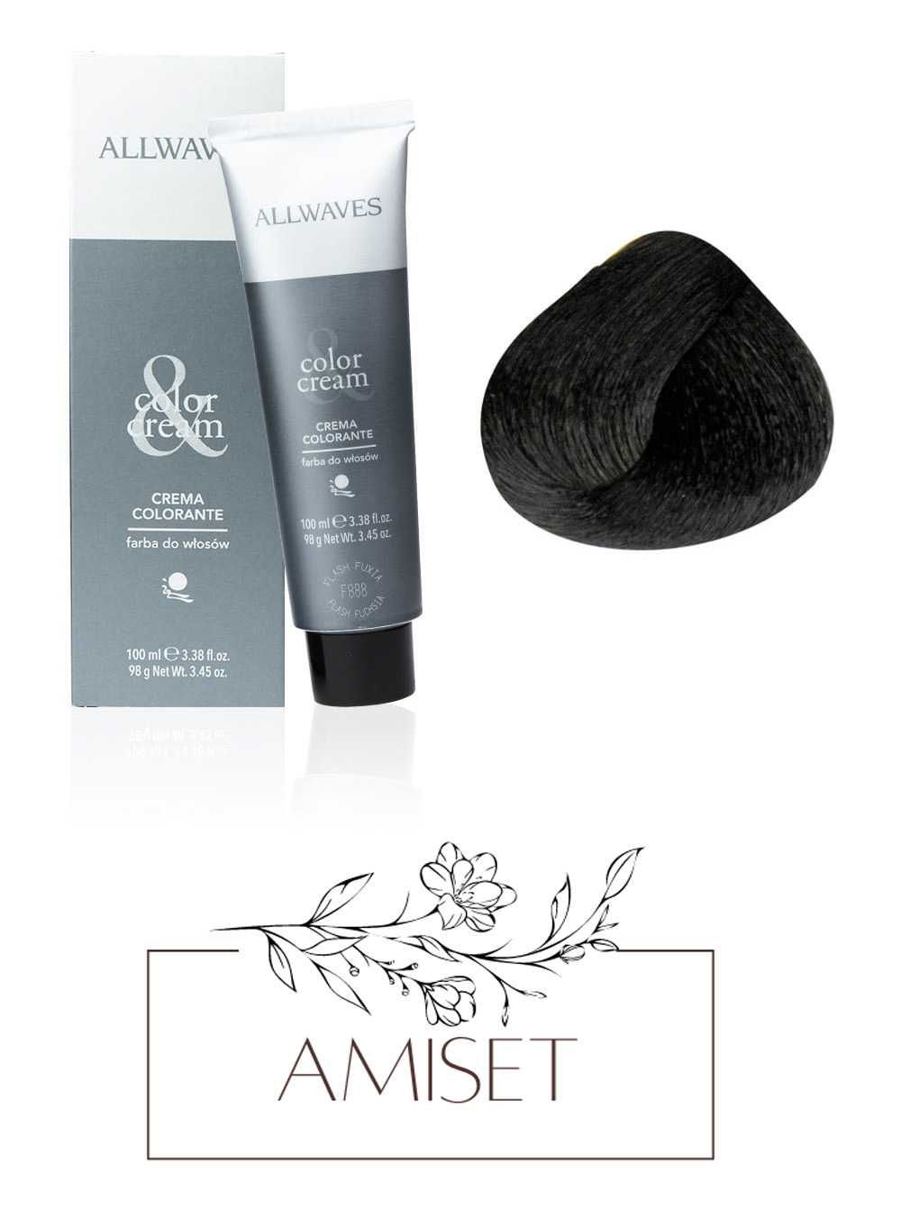 Allwaves Farba Do Włosów 1.0 Czarny 100ml