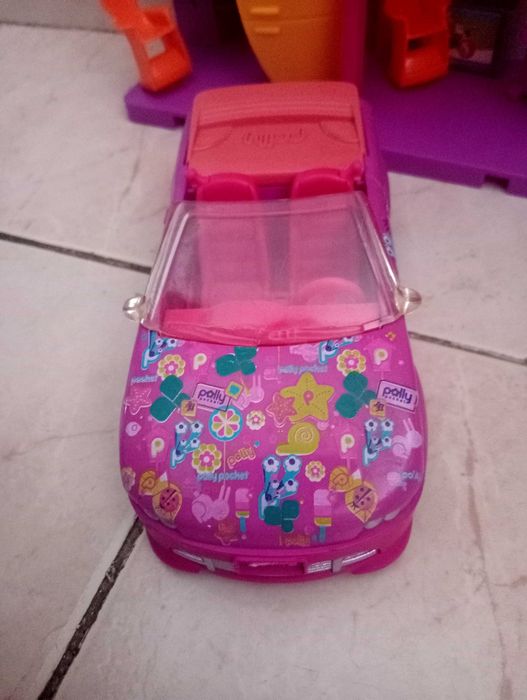 Casa polly pocket cola e descola e carro mercedes 2008