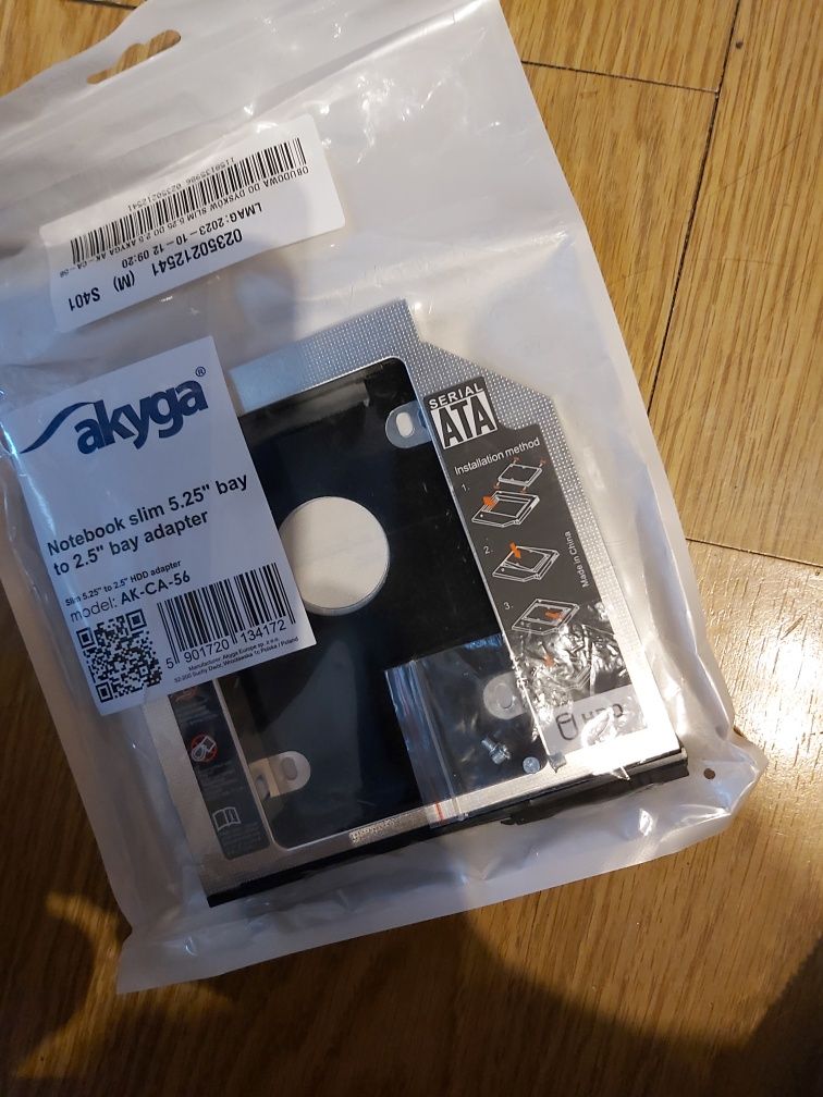 Adapter na dysk ice box 2.5" do laptopa (slot DVD na dysk każdy )