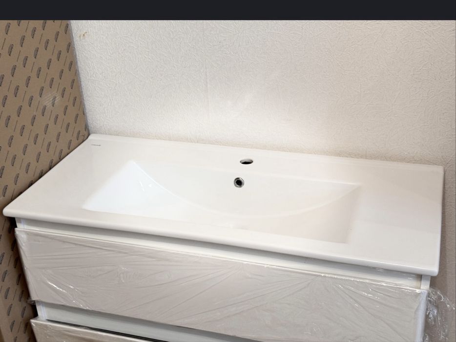 Тумба з умивальником Palermo-100-U біла . Раковина 1метр