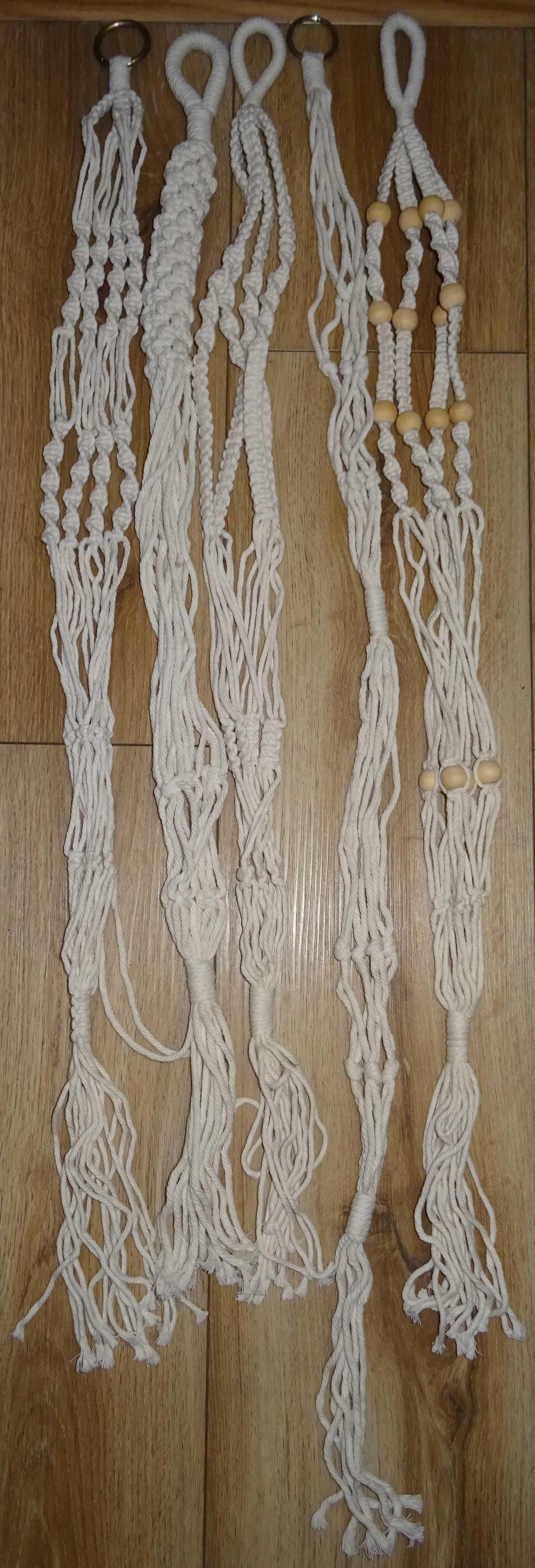 Petutu Zestaw 5 wiszących doniczek z makramą, dekoracja w stylu boho