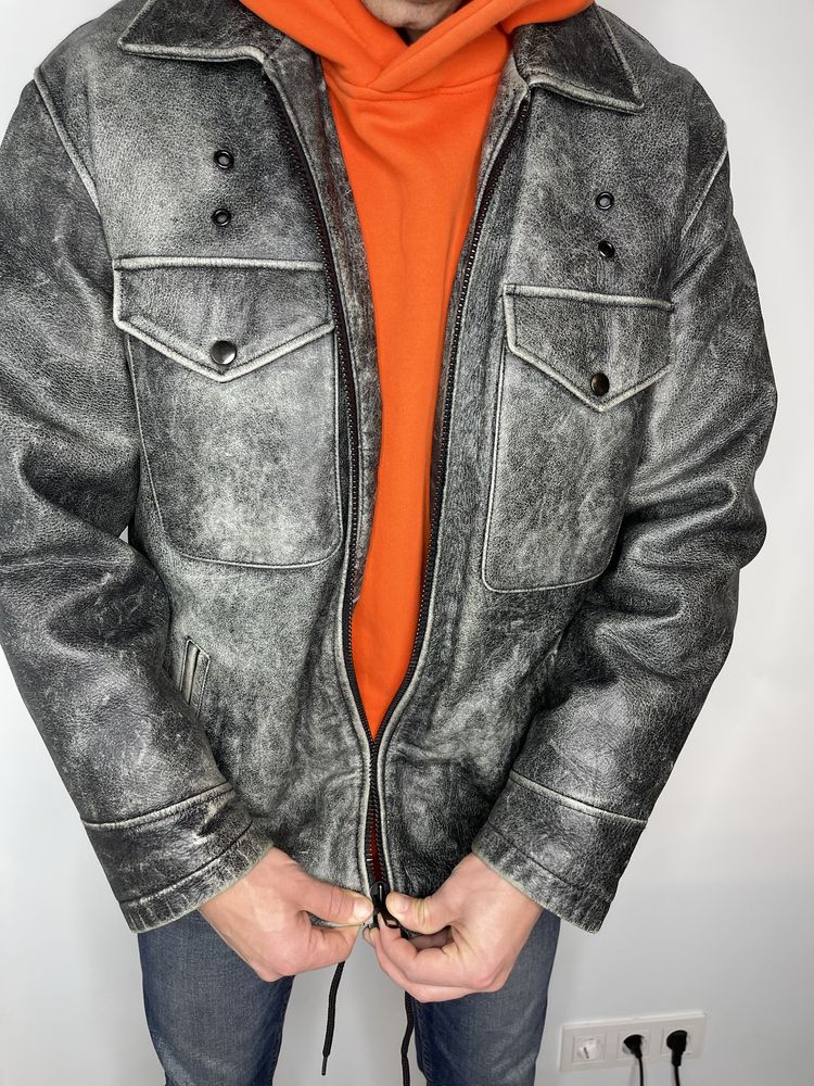 Шкіряна куртка Vinci з ефектом потертості, розмір М