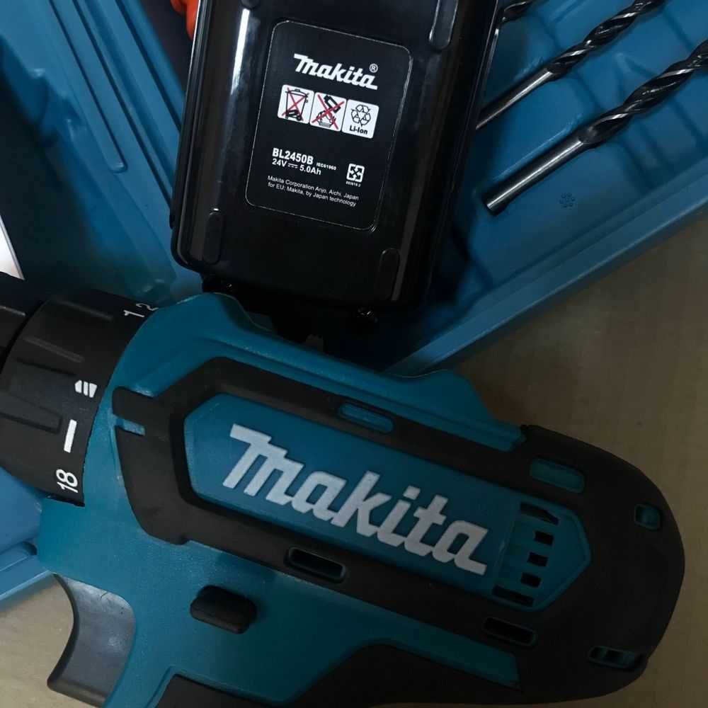 Шуруповерт 24V 5Ач62Nm Макита Набор Инструмента Дрель Дриль Makita