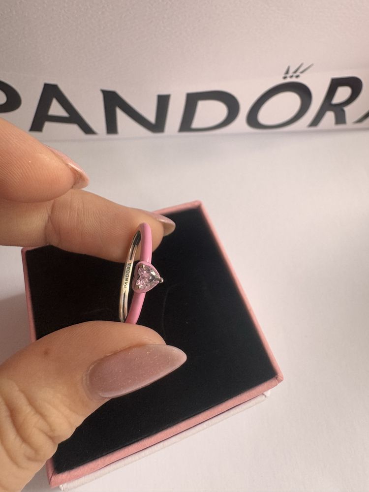 Каблучка «Рожеве серце чакри»  Пандора Pandora