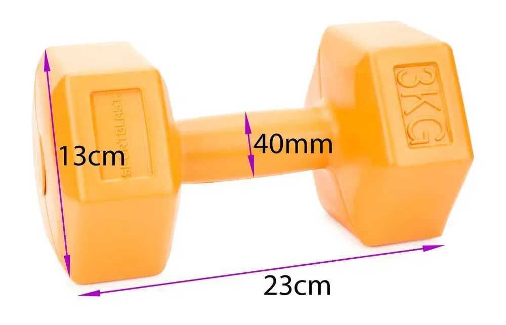 HANTLE 2x3kg hantelki CIĘŻARKI ZESTAW hantli do ćwiczeń 6kg BIA