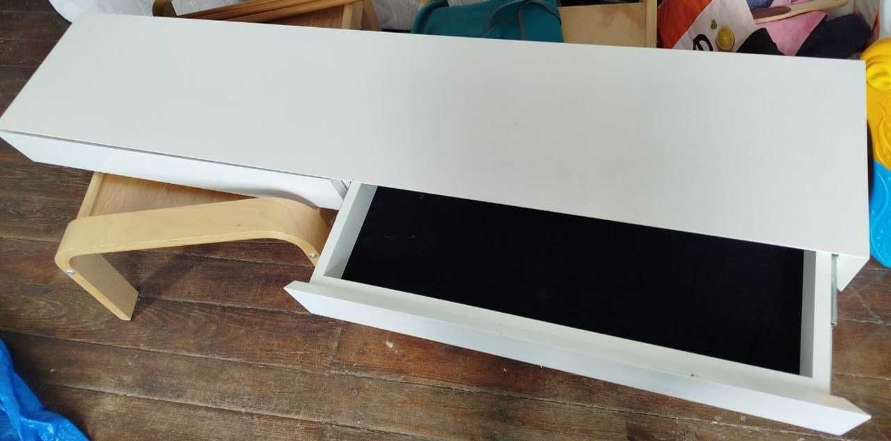 Toucador/consola suspenso com 2 gavetas, branco