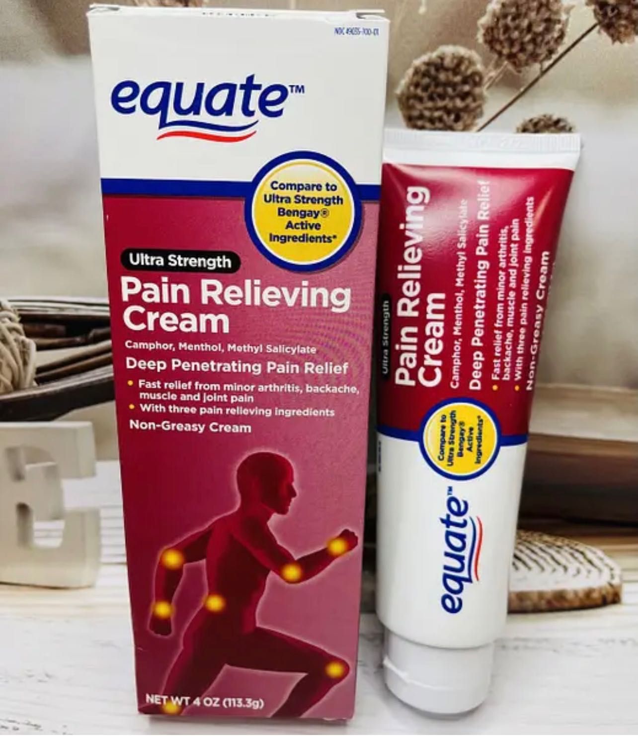 США Мазь для зняття болю в суглобах, м'язах Equate Pain Relief Cream