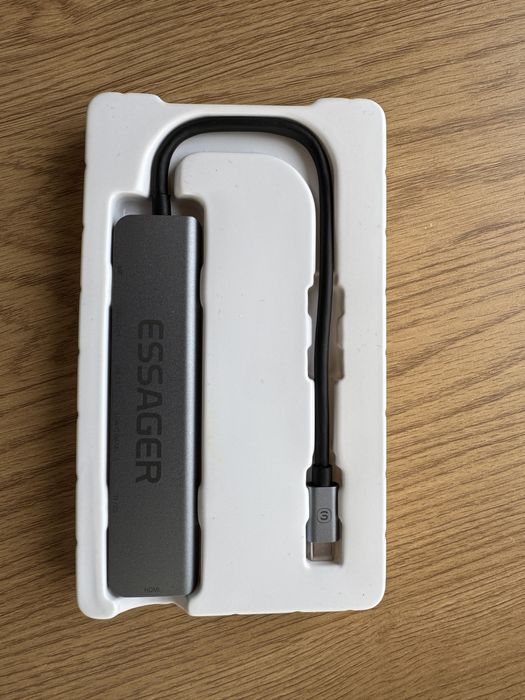 USB-C hub Essager 7-в-1  Док-станція HDMI, SD/TF, USB-A, USB-C