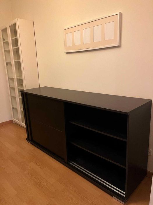 Wooden Cabinet/Sideboard with Sliding Doors & Storage