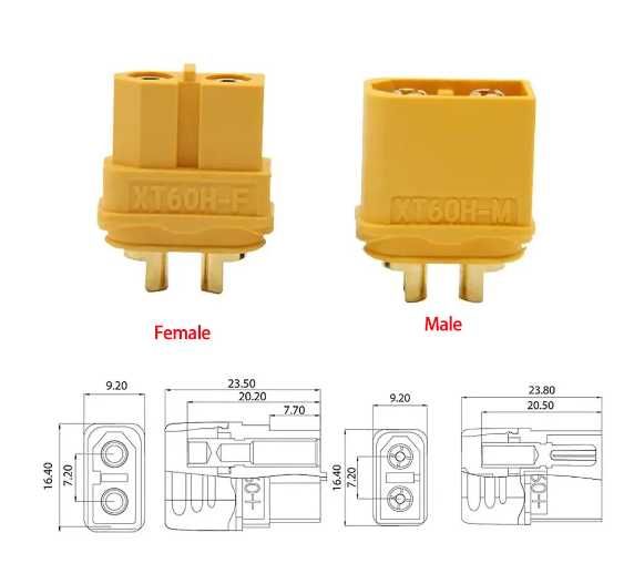 Коннектор Amass XT60H Connector XT60, роз'єм (male), тато