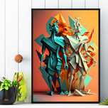 plakat abstrakcja 3d, plakat obraz do pokoju trójwymiarowa abstrakcja