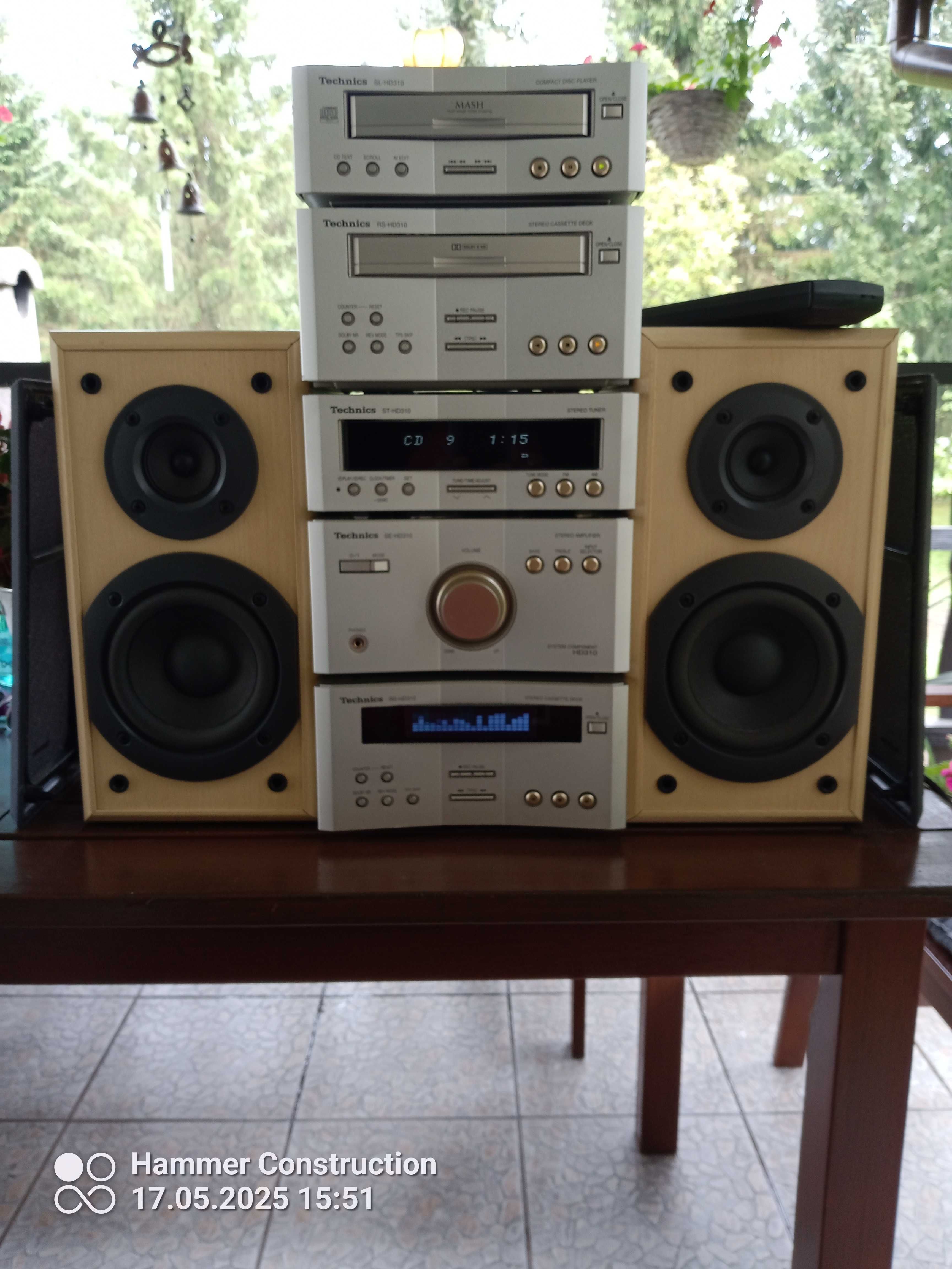 Mega Unikat Wieża Technics HD 310 Pasmo Widma kolumny + oryg. pilot