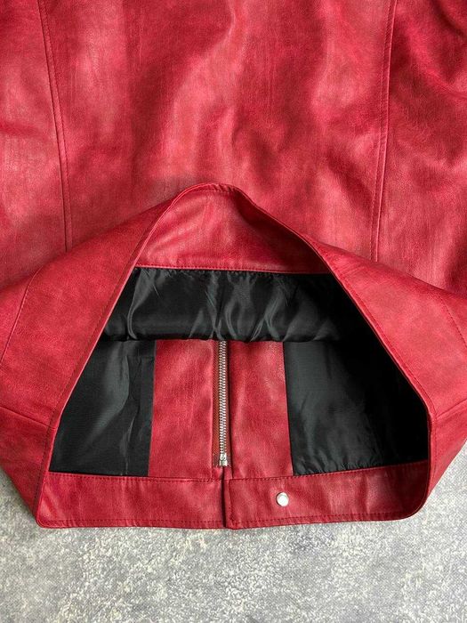 jacket куртка шкіряна курточка червона кожаная S M L XL