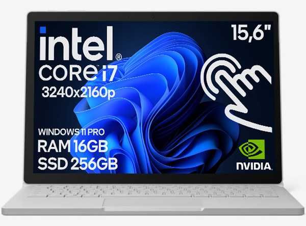 Laptop 2w1 15" Microsoft Surface Book 3 i7 GTX 16GB 256SSD Klasa A