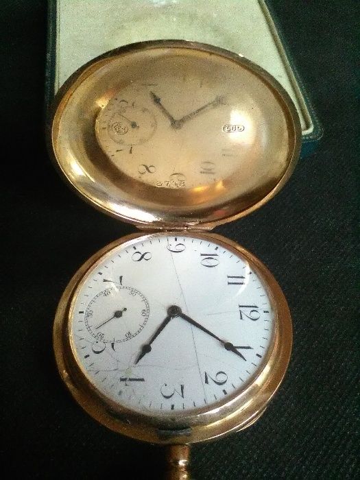 Zegarek kieszonkowy Złoto z Dewizką Spiral Breguet Chaton-Glashutte