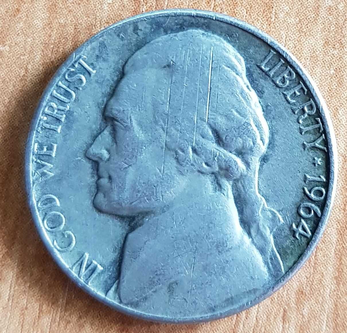 Монета перевертиш 5 центів США 1969 рік