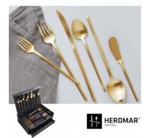 HERDMAR- Stick Dourado - Elegância e Alta Qualidade - Faqueiro 130 pçs
