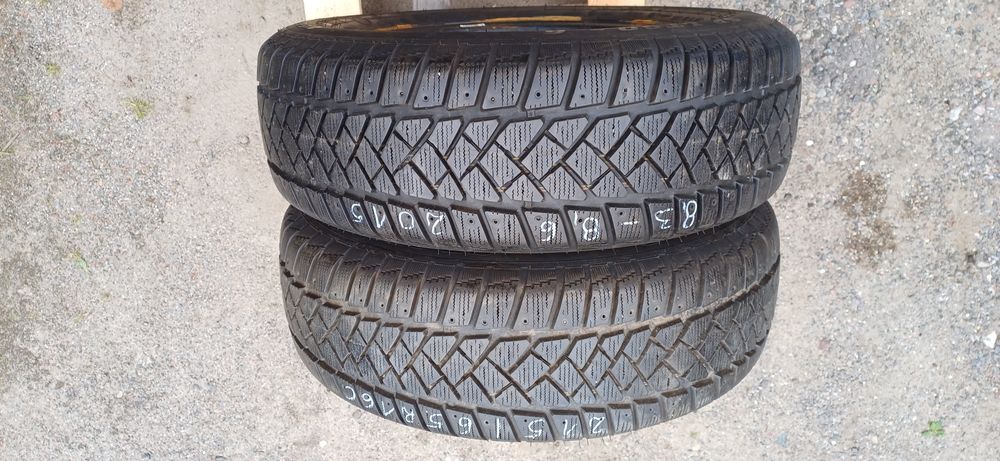 215/65R16C 106/104T DUNLOP , dwie używane opony zimowe