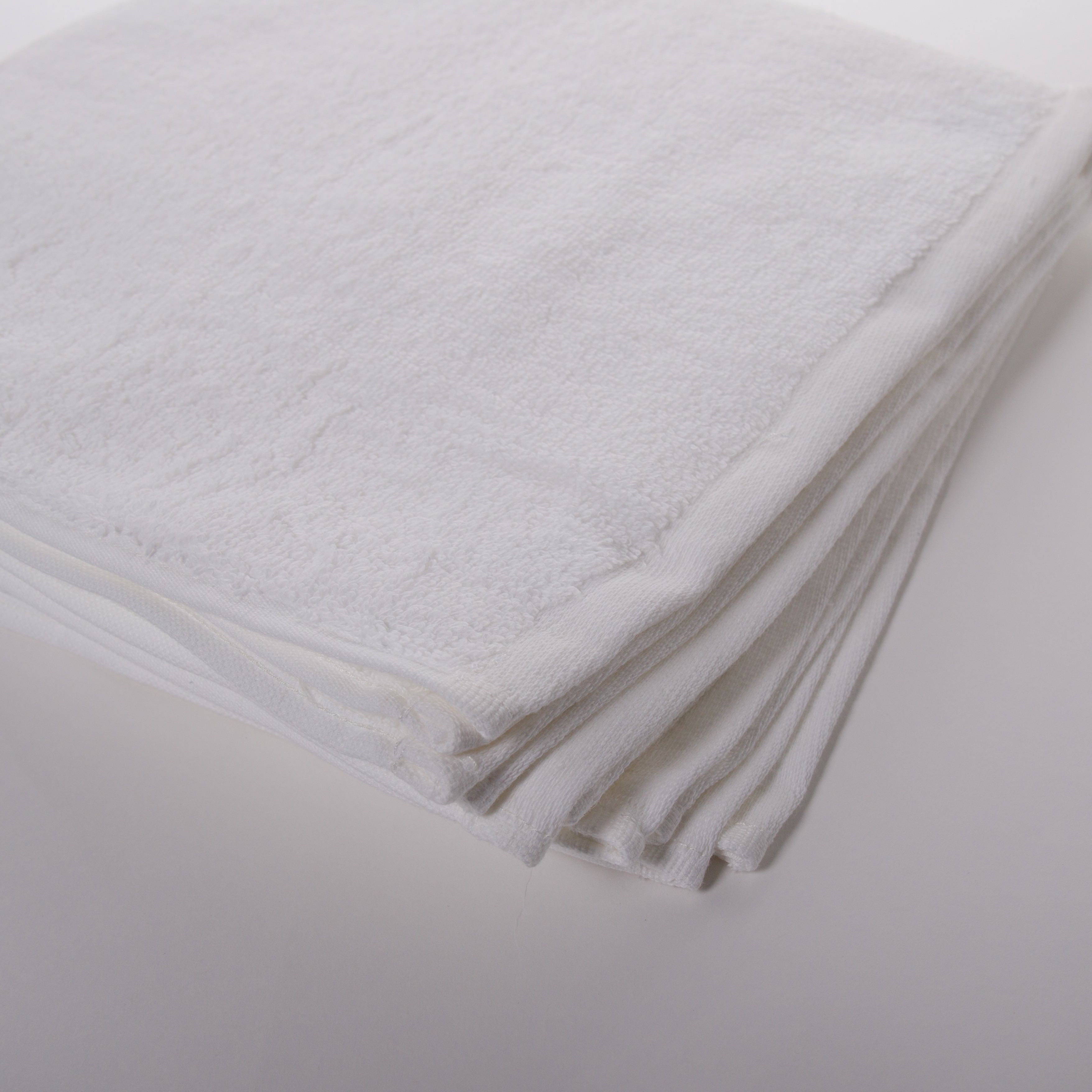 Pack 12 toalhas de bidé 30x30 cm, cor branco 100% Algodão