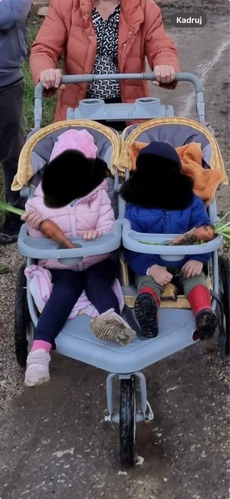 Wózek dla bliźniąt bliźniaczy rok po roku biegowy amortyzatory lekki