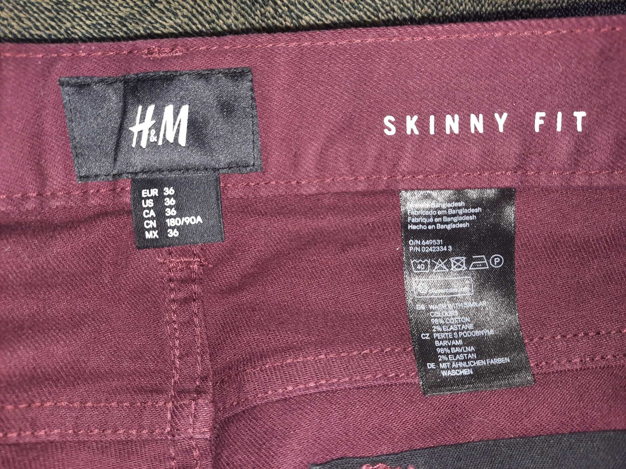 Spodnie H&M bordowe burgund