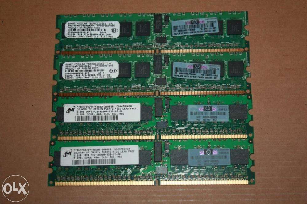 módulo memória ddr2.400 512Mb (pc2-3200r) para servidores hp usado