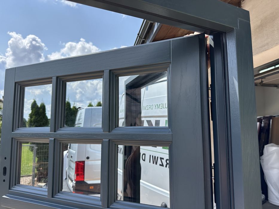 Drzwi zewnętrzne drewniane Grube 100mm U=0,49 Montaż cała Polska i Ue