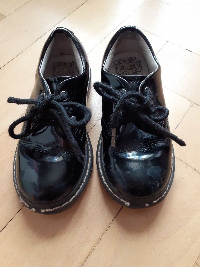 Buty buciki dziewczęce skórzane lakierowane jesienne wiosenne 28
