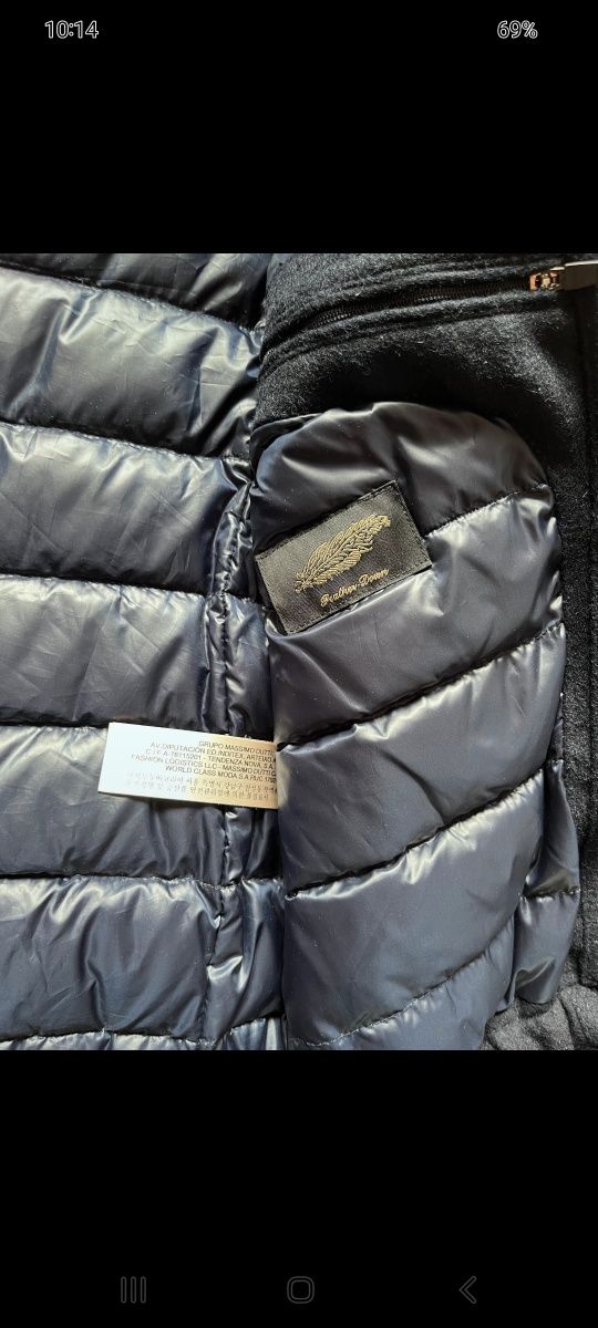 Massimo Dutti  kurtka welna+puch ,rozmiar L