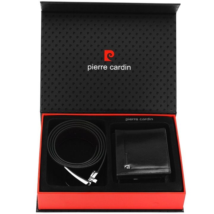 pierre cardin pasek czarny - mężczyzna