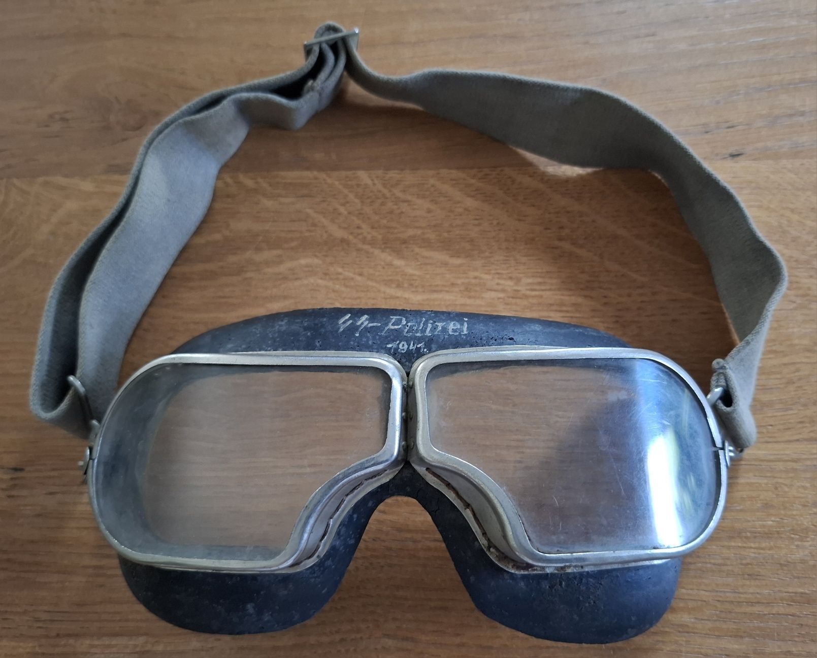 Wehrmacht gogle motocyklowe 4 dywizji pancernej Waffen SS "Polizei"