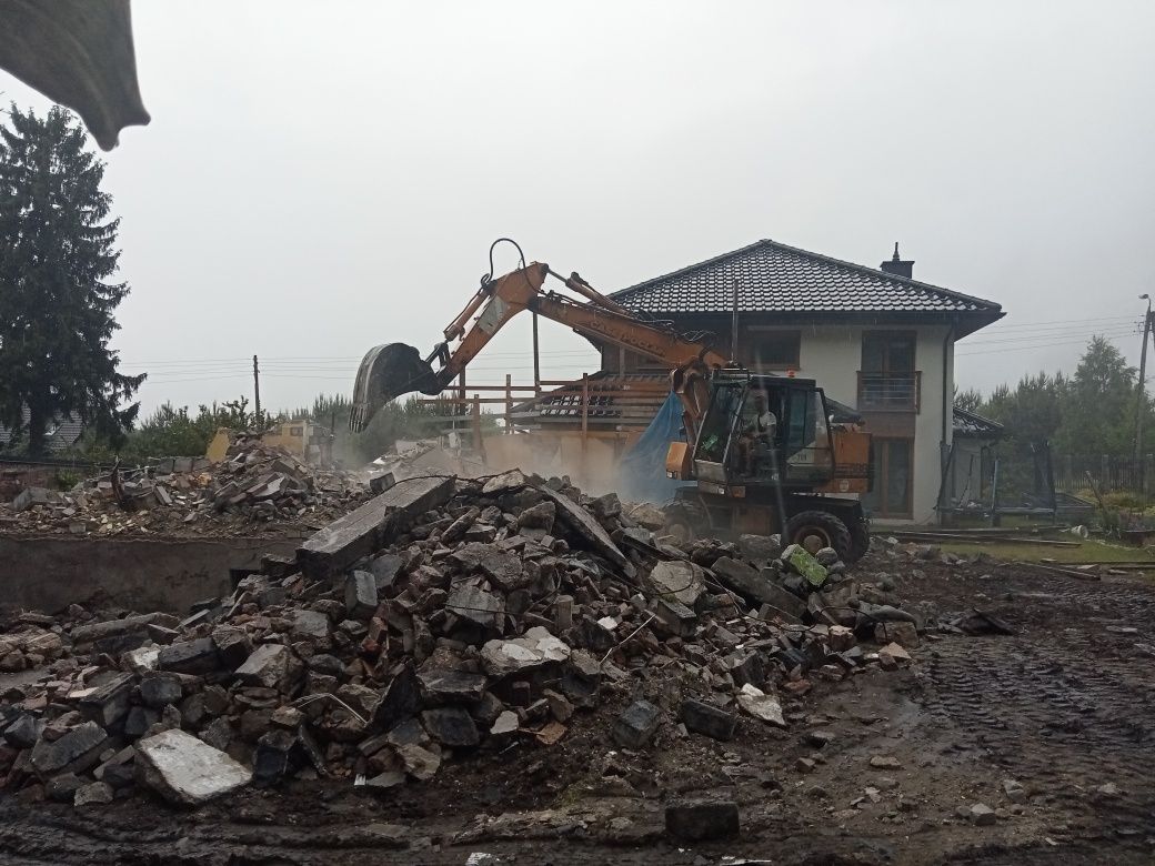 WYBURZENIA ROZBIÓRKI Budynków roboty ziemne Koparko-ładowarka KOPARKA