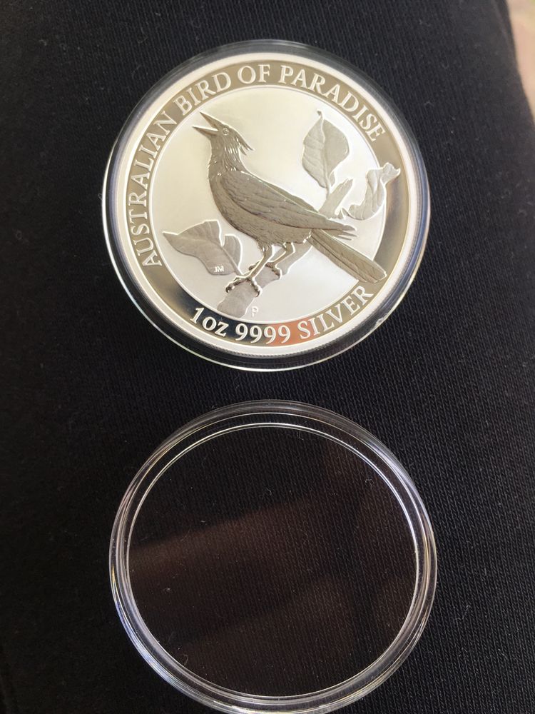 Срібна монета 1oz Райський птах Манукодія 1 доллар 2019 Австралія