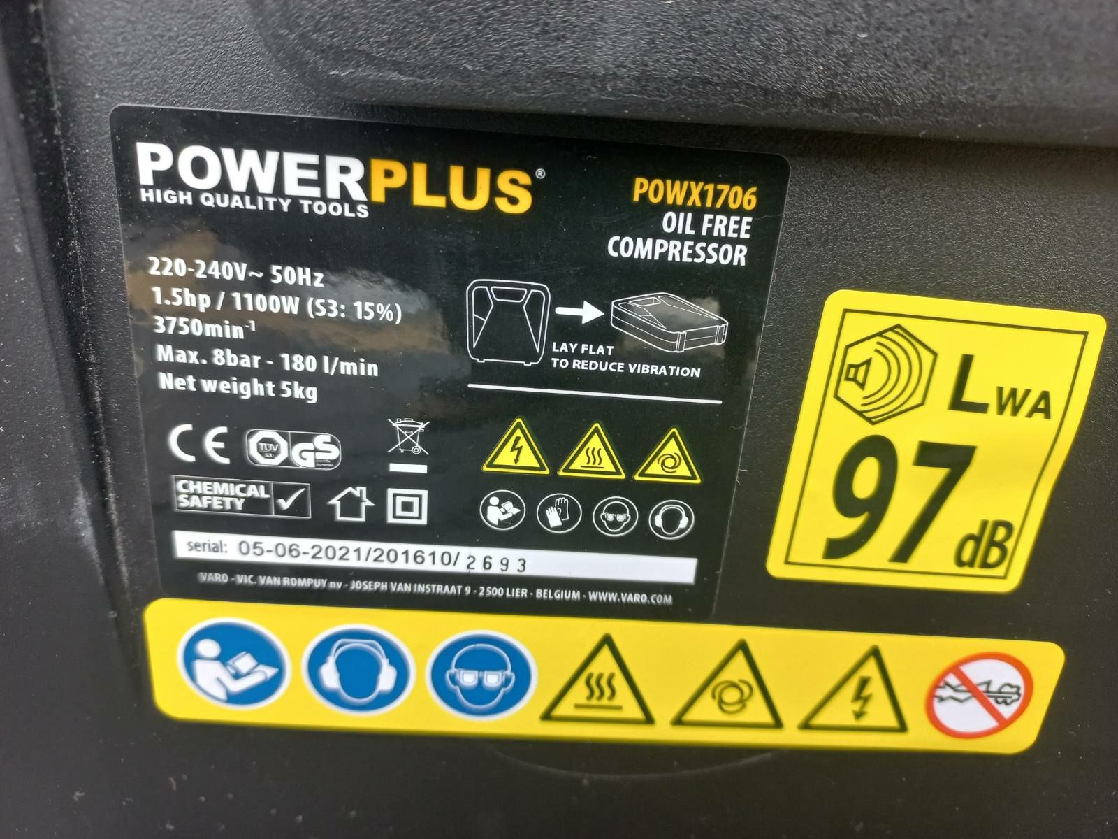 Компресор powerplus powx1706