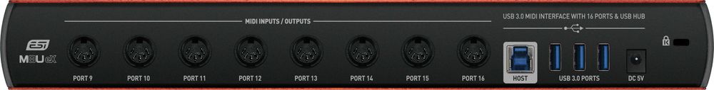 ESI M8U eX - 16 professional MIDI ports + HUB USB 3.0
