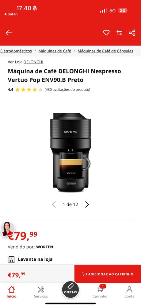 Maquina cafe nespresso delonghi nova