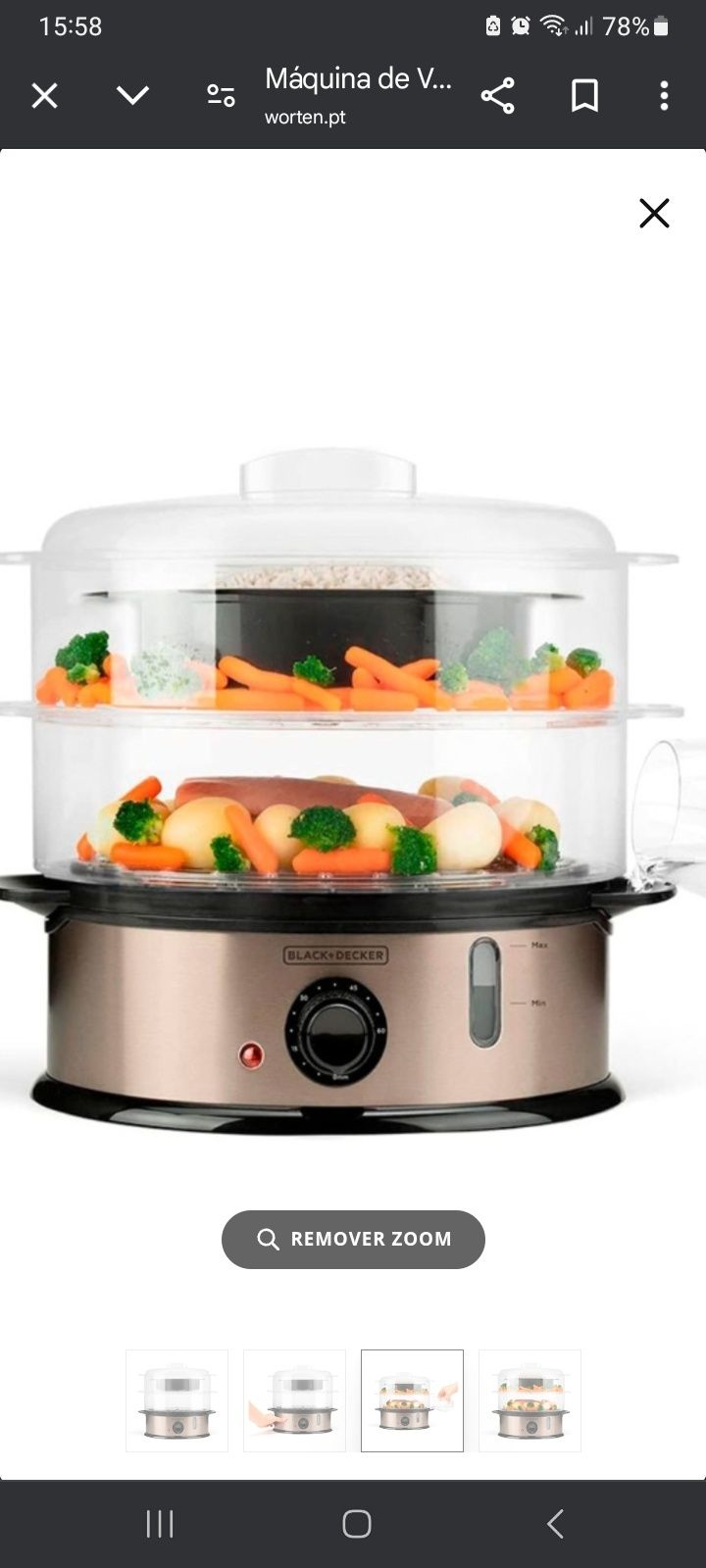 Máquina de cozer a vapor Black Decker