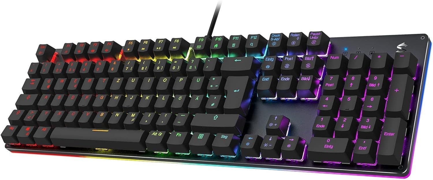 Black Shark Mechaniczna klawiatura gamingowa, oświetlenie RGB, niemiec