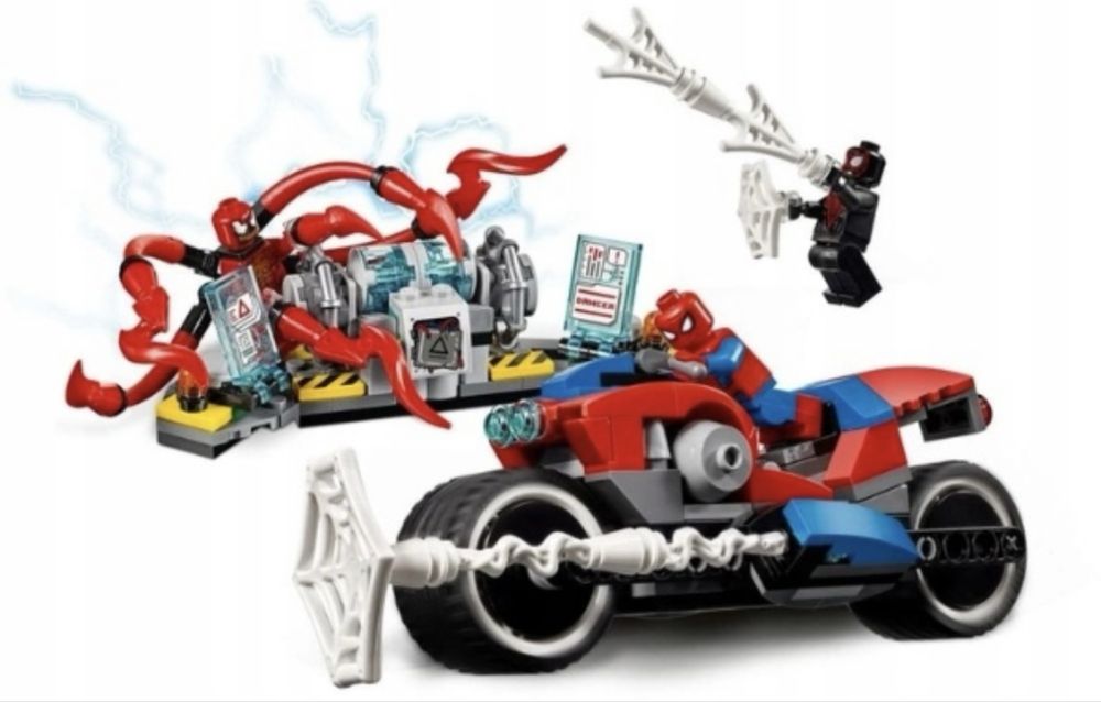 LEGO Marvel, Spider Man, klocki Pościg motocyklowy Spider-Mana, 76113