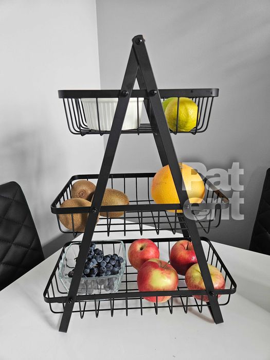 Stojak z koszykami na owoce warzywa do kuchni akcesoria 3 poziomy